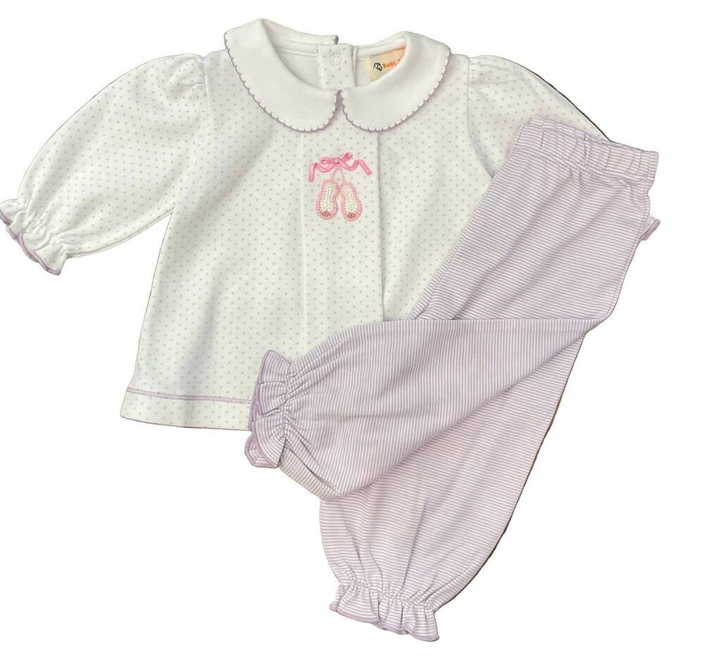 NEW LUIGI KIDS girl's ballet crochet bloomer set in lavender/white